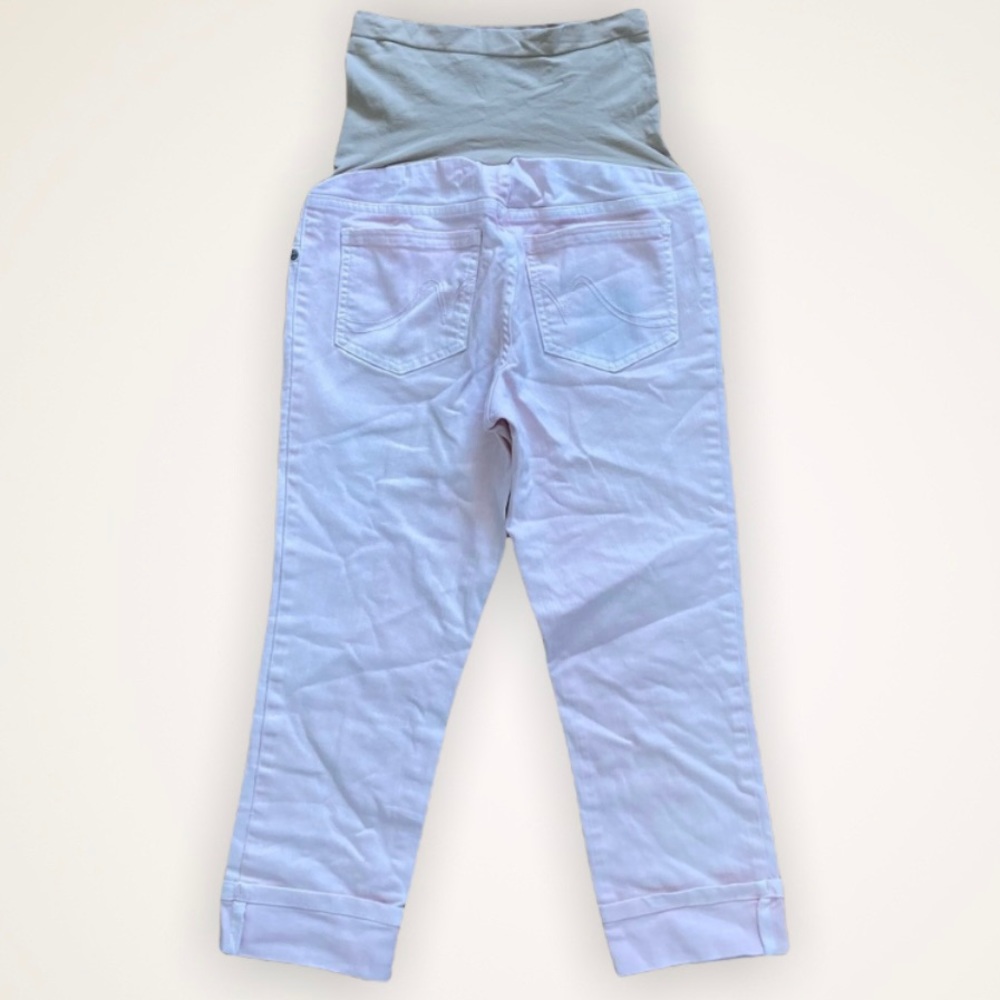 Indigo Blue Maternity Cropped Jeans Pale Pink Small Spring